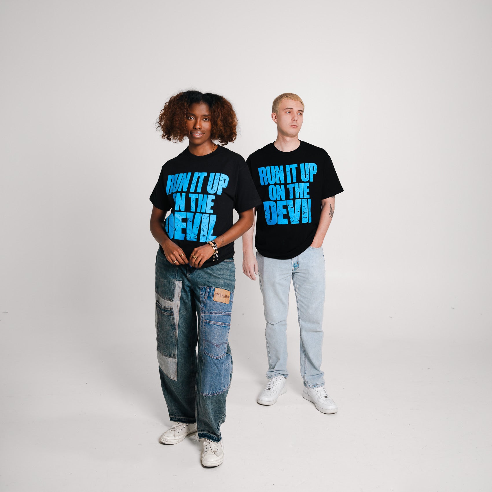 Run It Up On The Devil Black Tee