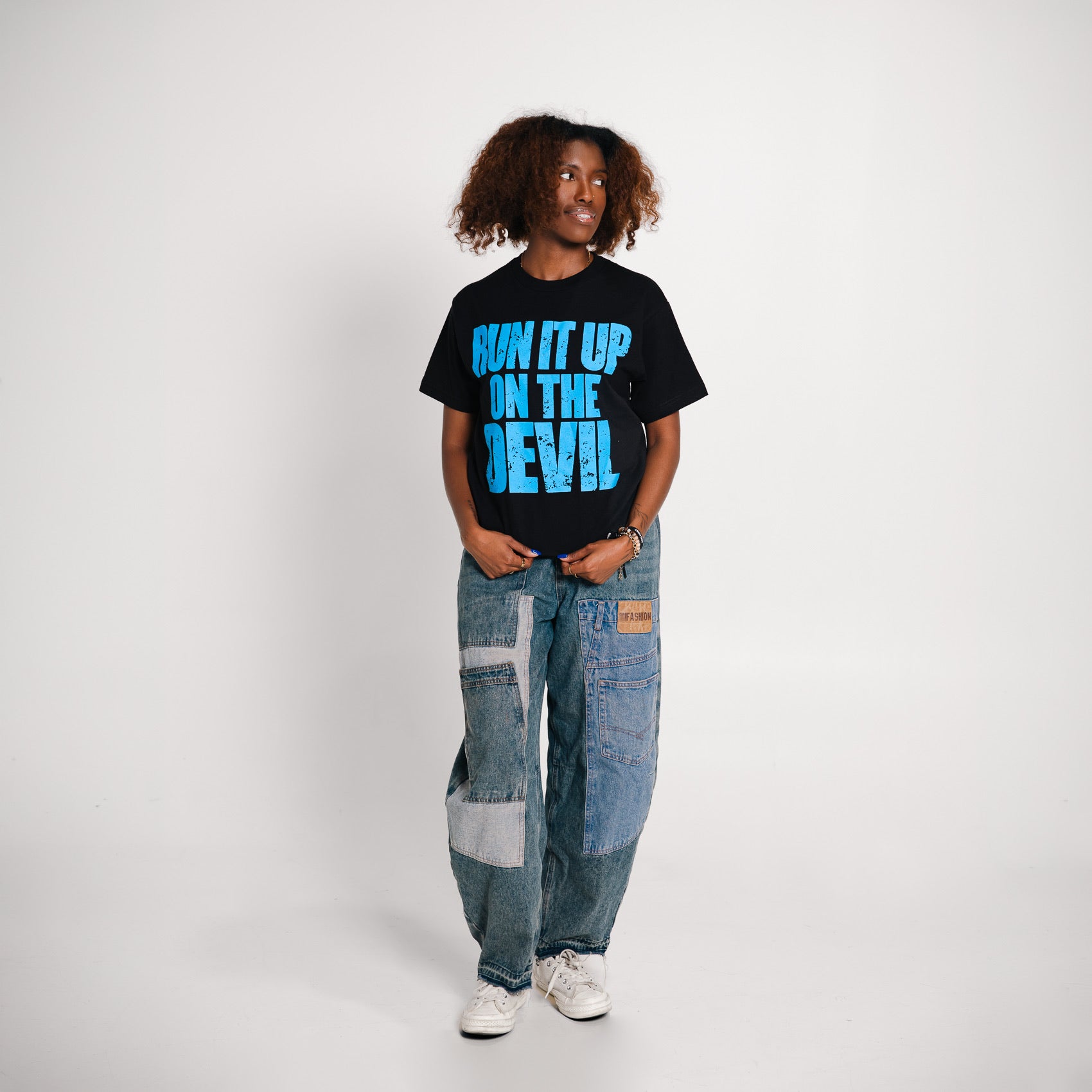 Run It Up On The Devil Black Tee